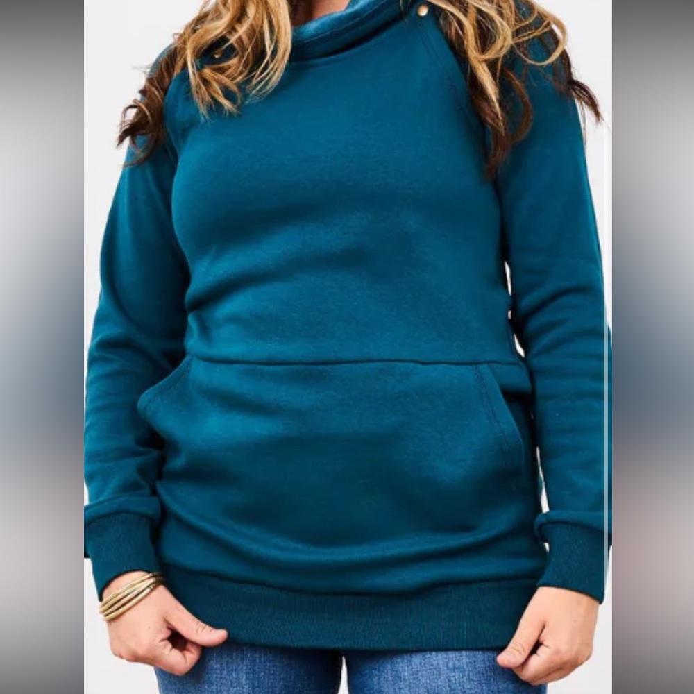 Latched Mama Harbor Snap Nursing Pullover - Seafoam - Medium - Picture 3 of 4